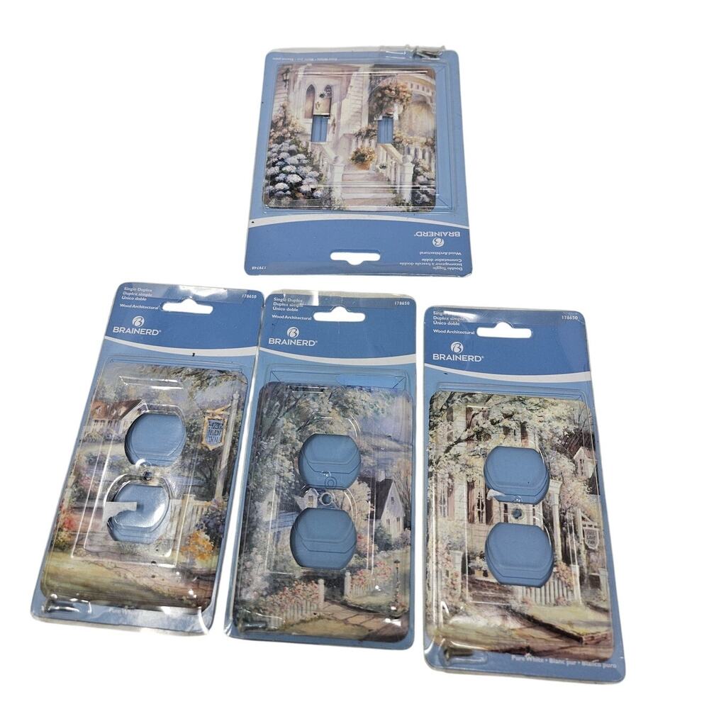 Vintage Lot of 4 Outlet Covers Brainerd Cottage Rustic Romantic Shabby Chic